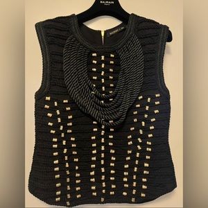 New Balmain H&M Beaded Rope Vest 36
